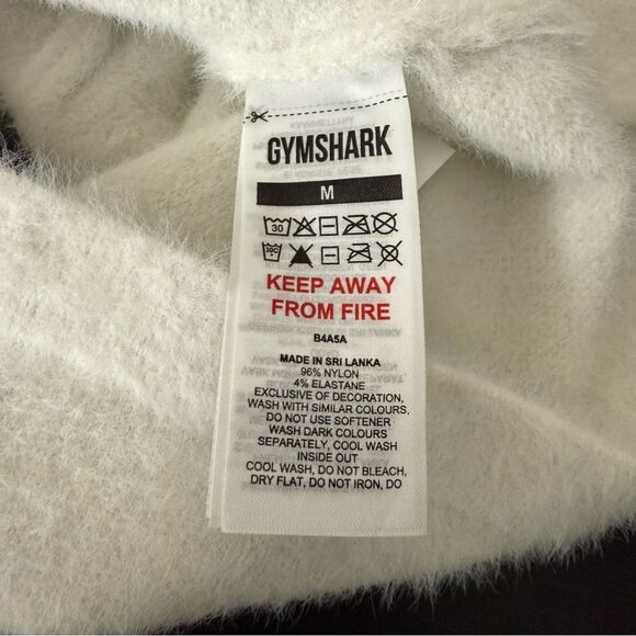 Gymshark x Whitney Simmons Eyelash Knit Midi Tie Up Halter Neck Top Sz M White - Picture 6 of 8